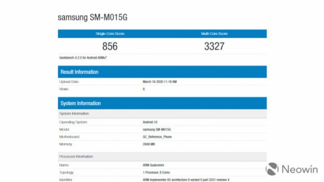 Samsung Galaxy M01 появился в базе данных Geekbench - «Новости сети»