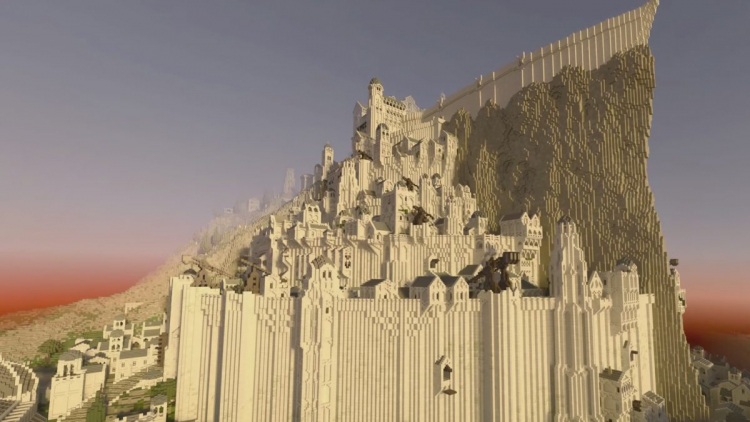 Видео: NVIDIA показала, как выглядит точная копия Минас Тирита в Minecraft с трассировкой лучей - «Новости сети»