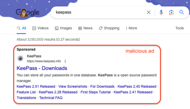 Фальшивая реклама KeePass использует Punycode и домен, почти неотличимый от настоящего - «Новости»
